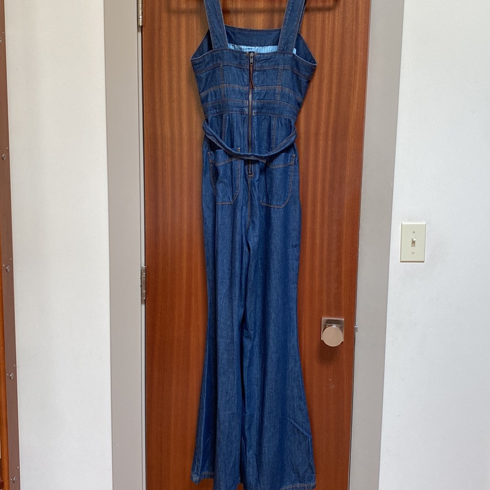 Anthropologie Pilcro Denim Blue Wide-Leg Jumpsuit - Picture 6 of 12